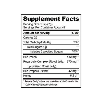 Beekeeper's Naturals Superfood Honey – Bee Pollen, Royal Jelly & Propolis (11.6 oz)