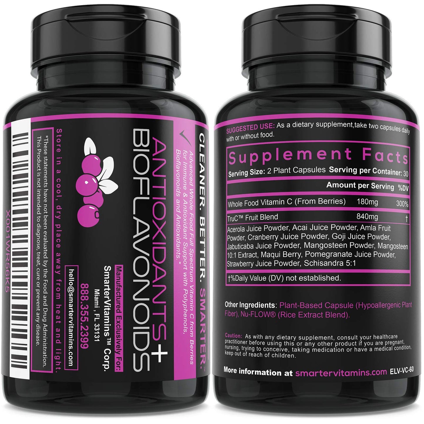 (5 Pack) Raw Whole Food Vitamin C from Berries – Plant-Based, Vegan | SmarterVitamins