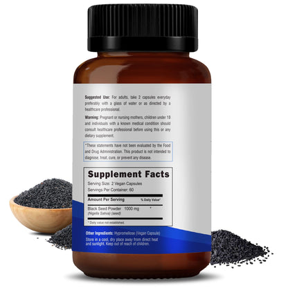 RAWYA Nutrition Black Seed Extract 500 mg - Nigella Sativa, 120 Vegan Capsules | Halal, Pure & Natural