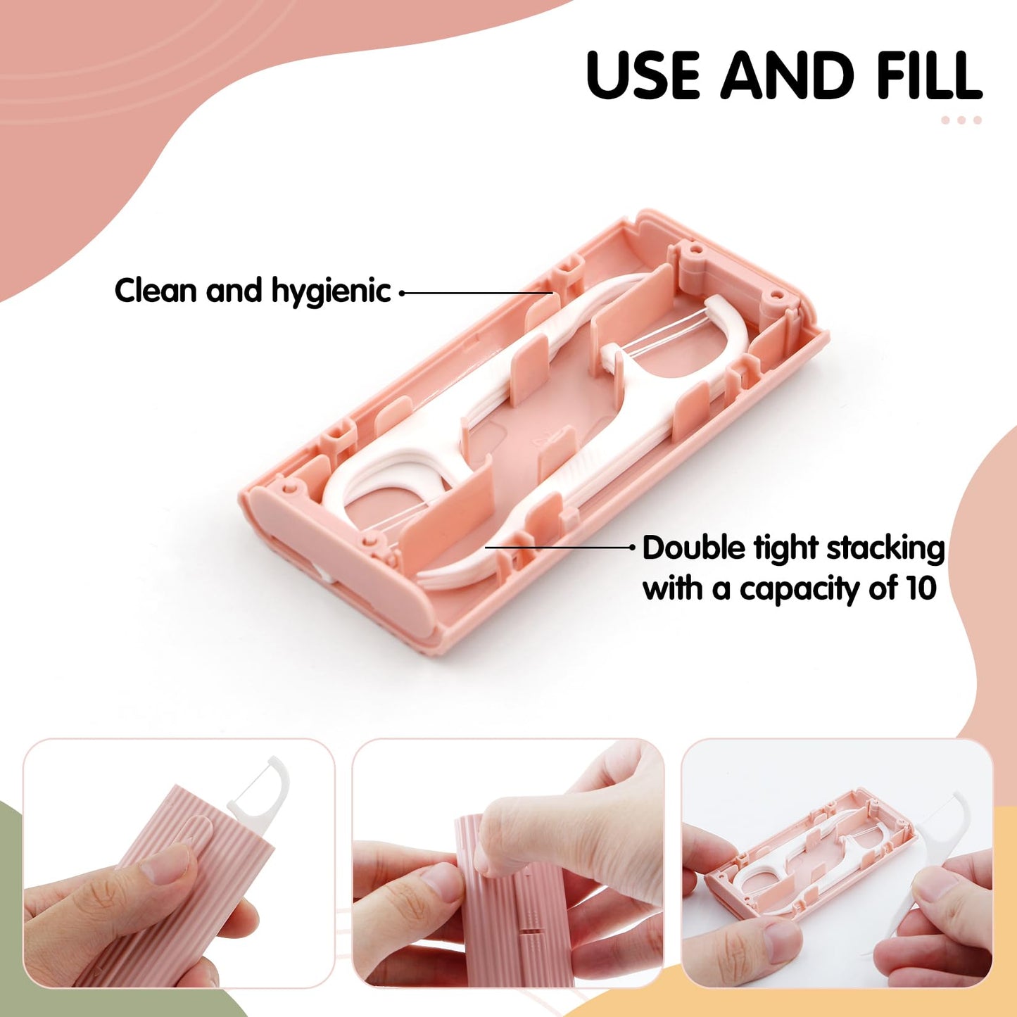 RAZOKO Portable Dental Floss Case – 2PCS, 10 Picks, Travel Dispenser