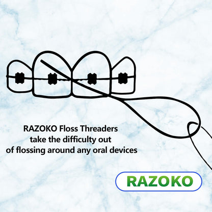 RAZOKO Floss Threaders 140PCS (Pack of 2) for Braces & Implants