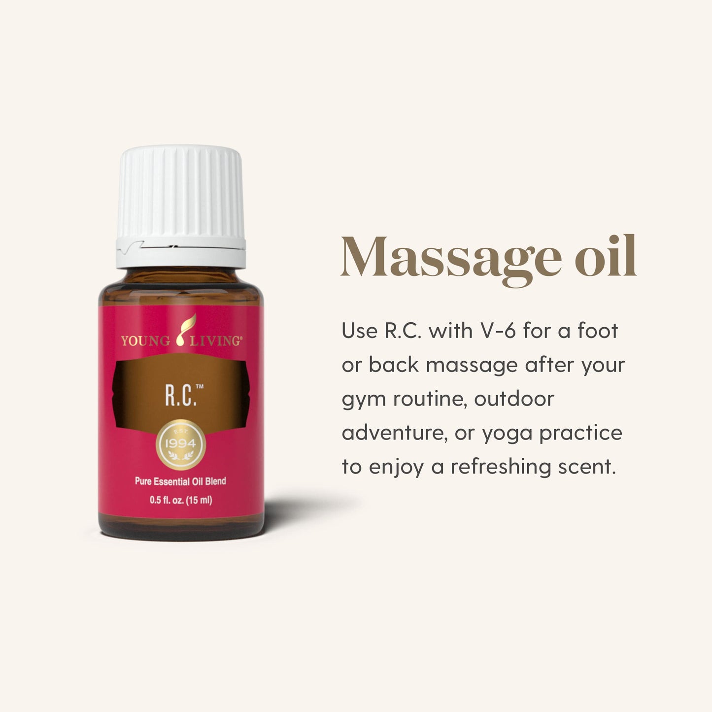 Young Living R.C. Essential Oil Blend 15ml – Cypress, Spruce, Myrtle, Pine & Eucalyptus | Refreshing Aroma