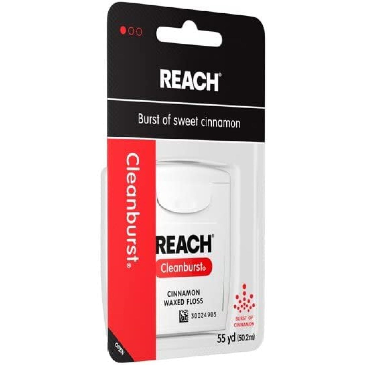 Reach Cleanburst Cinnamon Waxed Dental Floss - 55 Yards (Pack of 12)