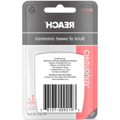Reach Cleanburst Cinnamon Waxed Dental Floss - 55 Yards (Pack of 12)