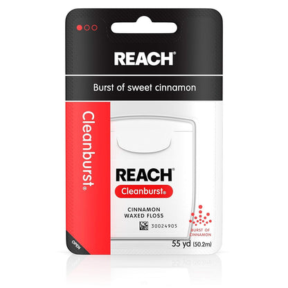 REACH Cleanburst Waxed Floss Cinnamon 55 Yards Pack of 8