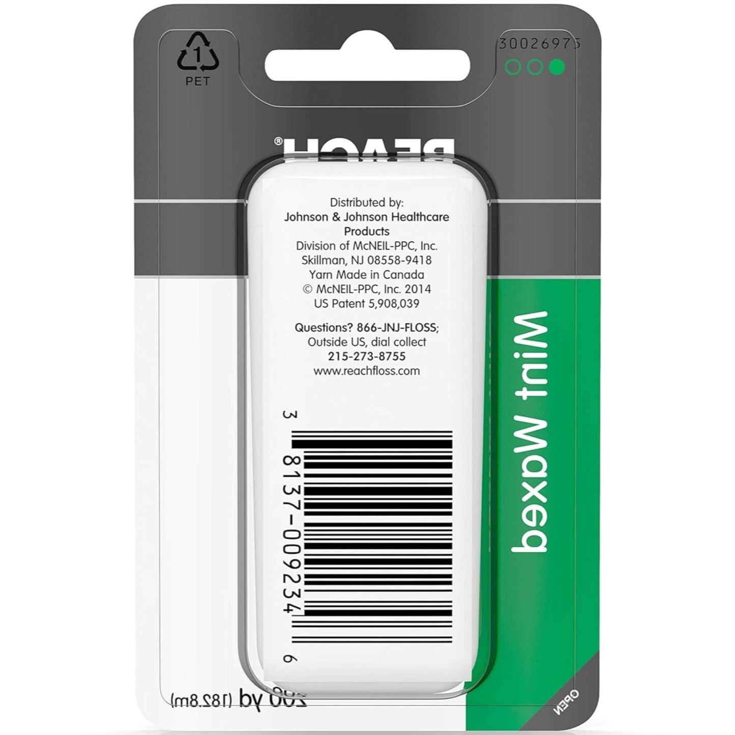 REACH Mint Waxed Floss – 200 Yards (Pack of 2) | Mint Floss for Interdental Cleaning