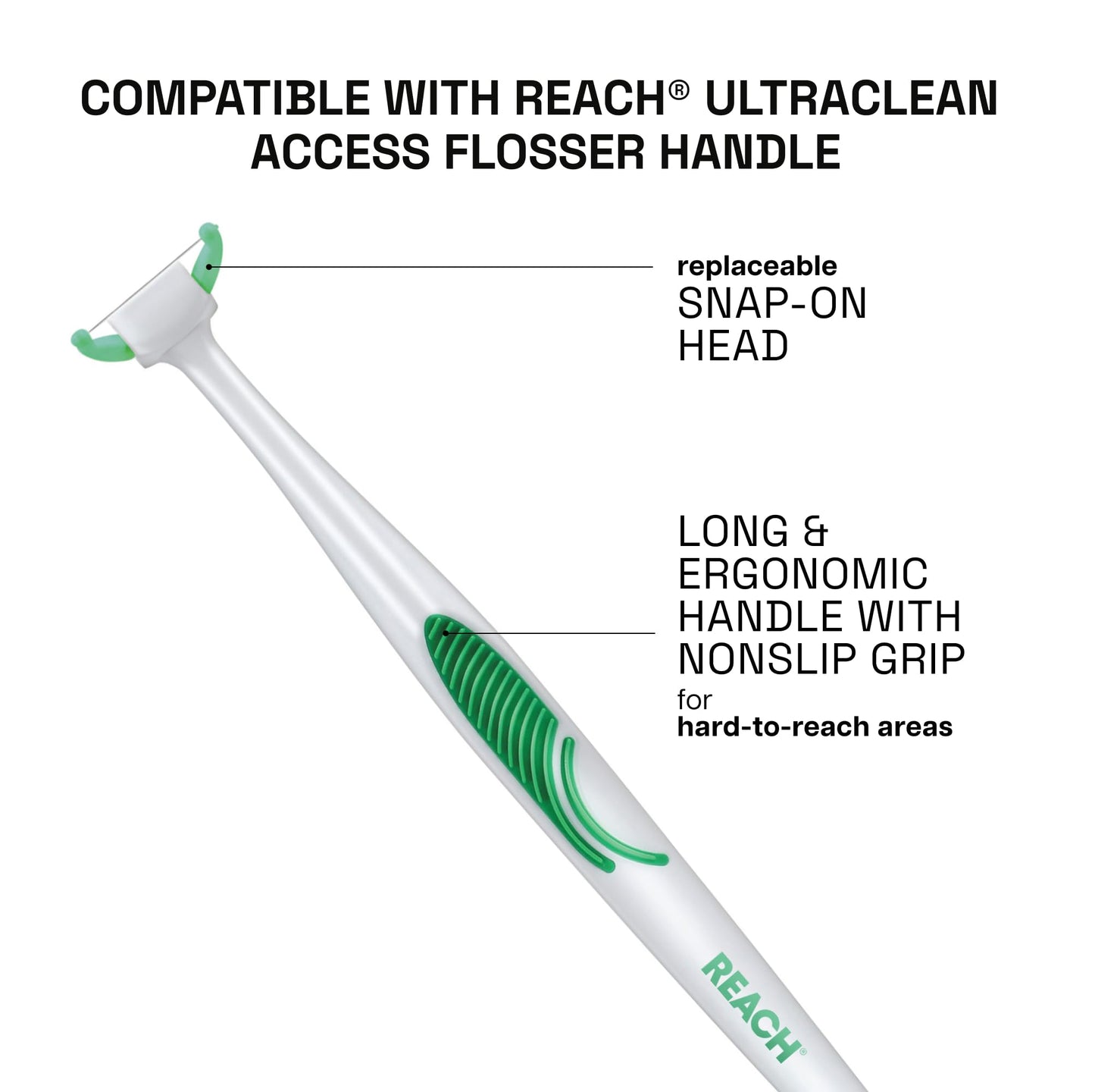 REACH Ultraclean Access Flosser Refill Heads – Unflavored, PFAS-Free, 28-Count, 6-Pack