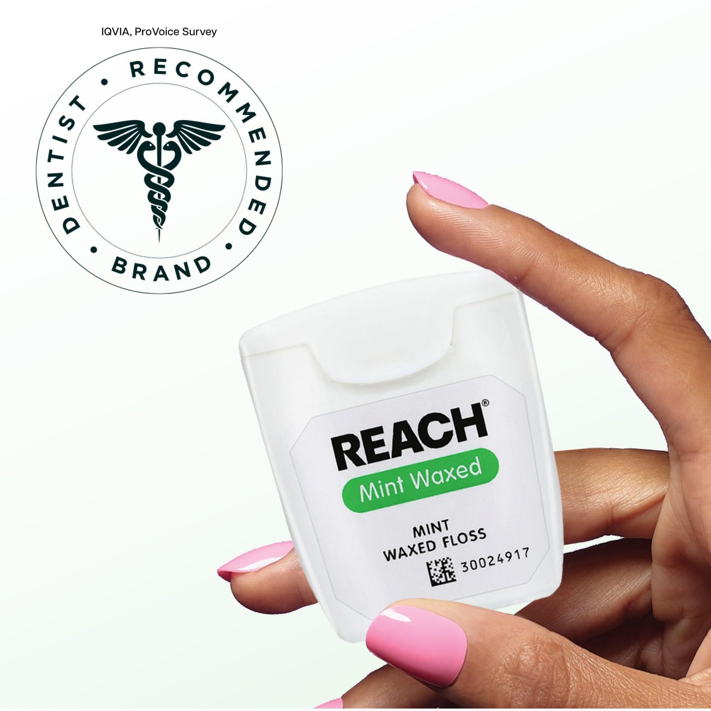 REACH Waxed Dental Floss, 115 yd, 3-Pack Mint - PFAS-Free, Shred-Resistant