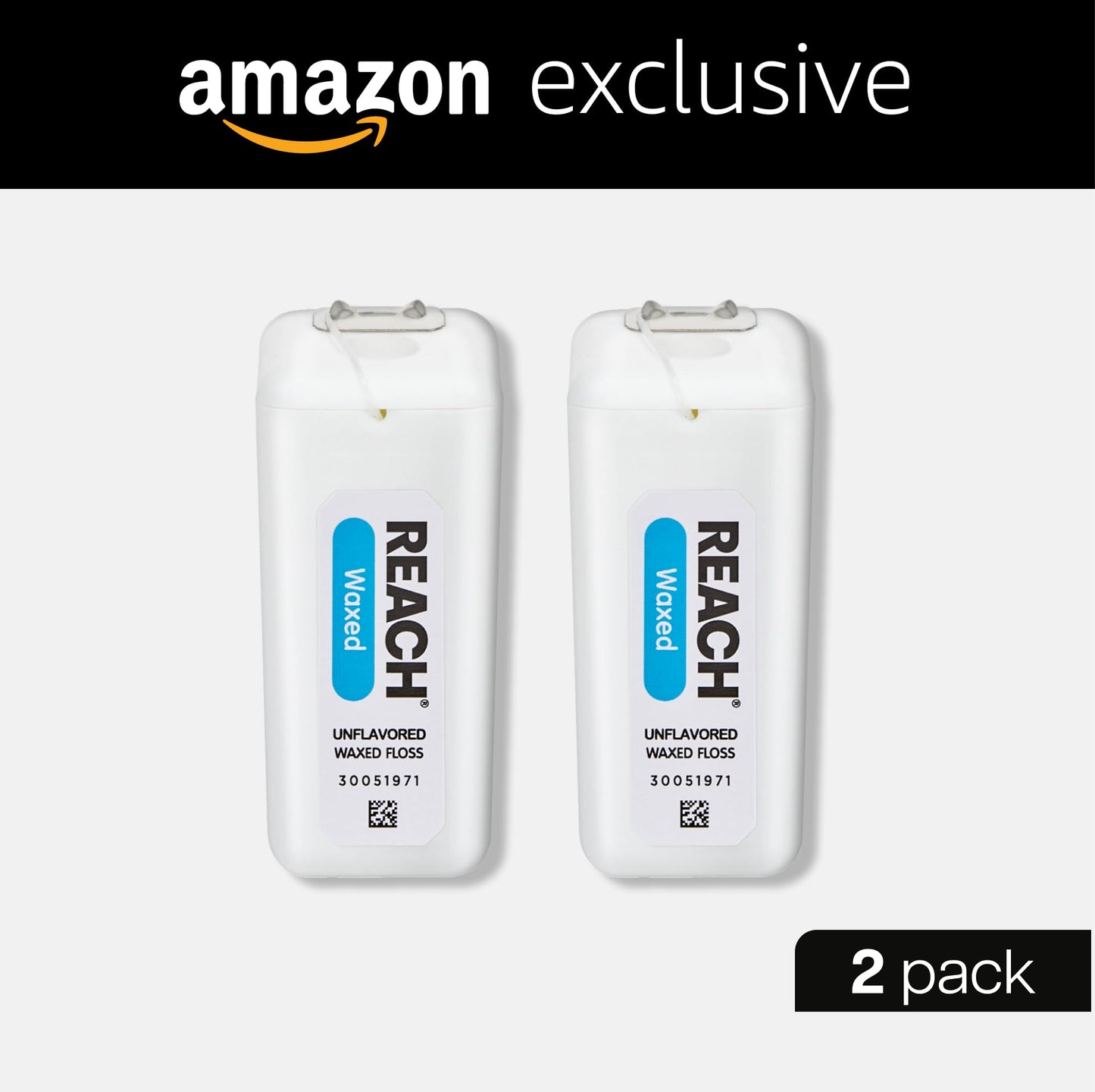 REACH Waxed Dental Floss Unflavored - 200 Yards, 2 Pack, PFAS-Free, Shred-Resistant