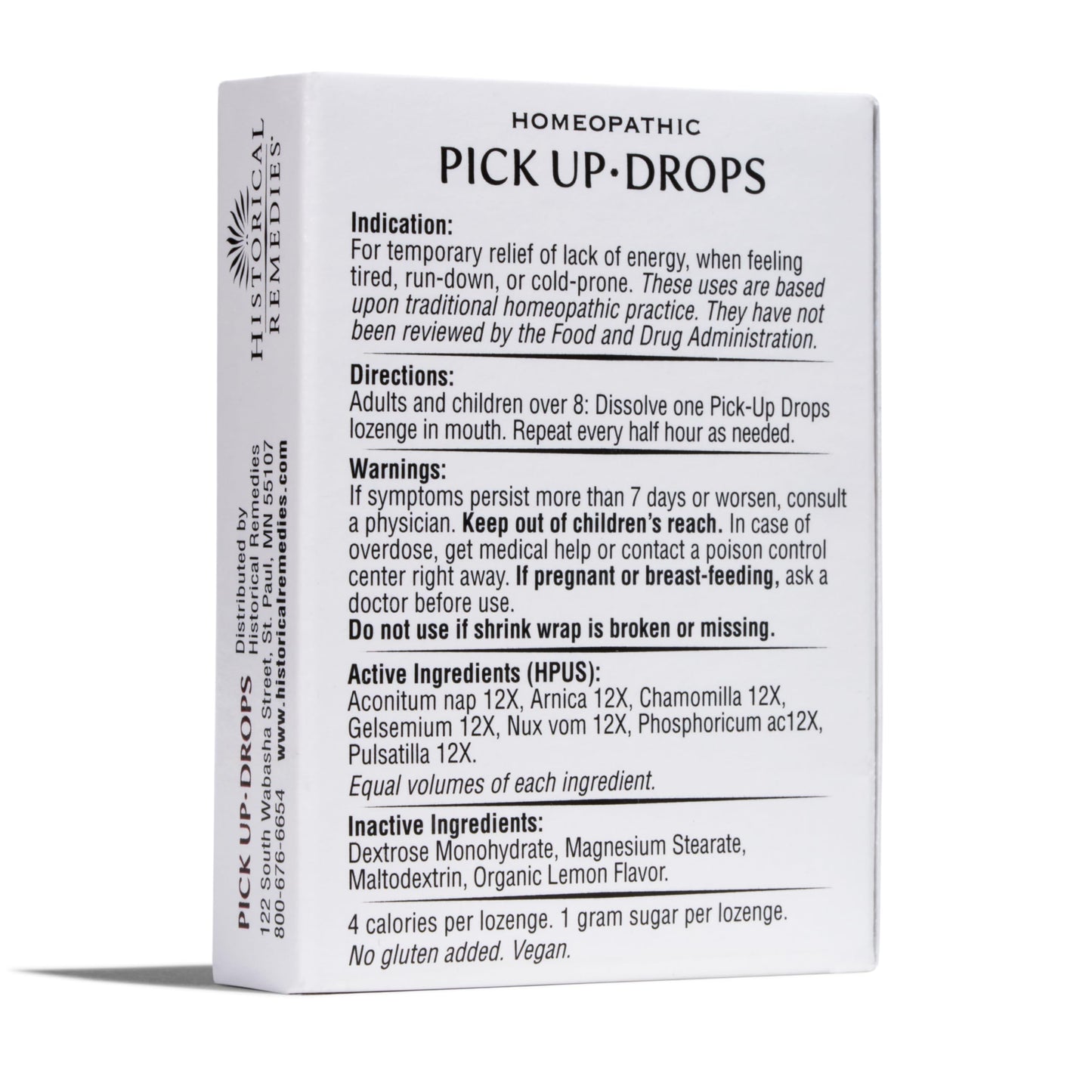Historical Remedies Pick Up Drops 12 Pack – Vegan & Gluten-Free Homeopathic Lozenges