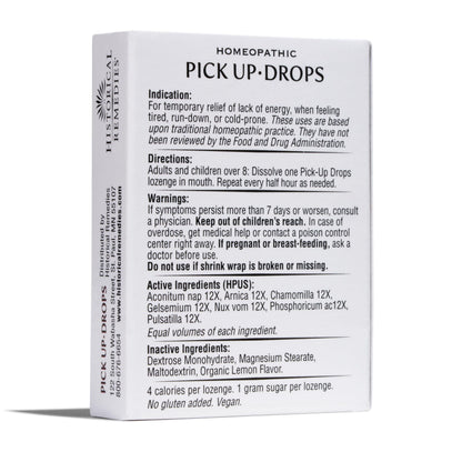 Historical Remedies Pick Up Drops 12 Pack – Vegan & Gluten-Free Homeopathic Lozenges