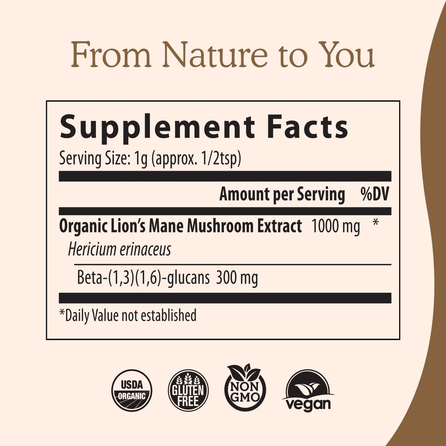 Real Mushrooms Lion’s Mane Supplement Powder – Organic Lion’s Mane Extract, 150 Servings