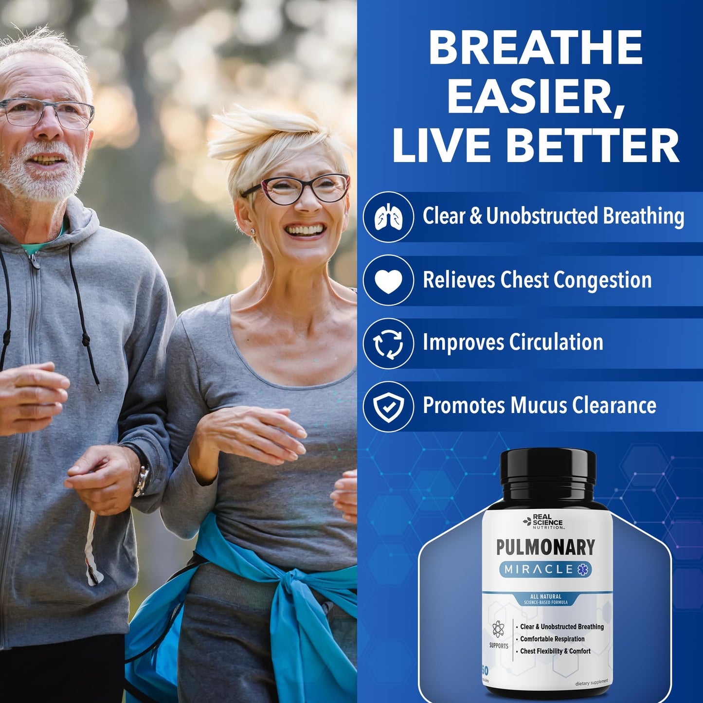 Real Science Nutrition Pulmonary Miracle COPD Relief & Lung Detox Capsules – 60 Caps (Pack of 3)