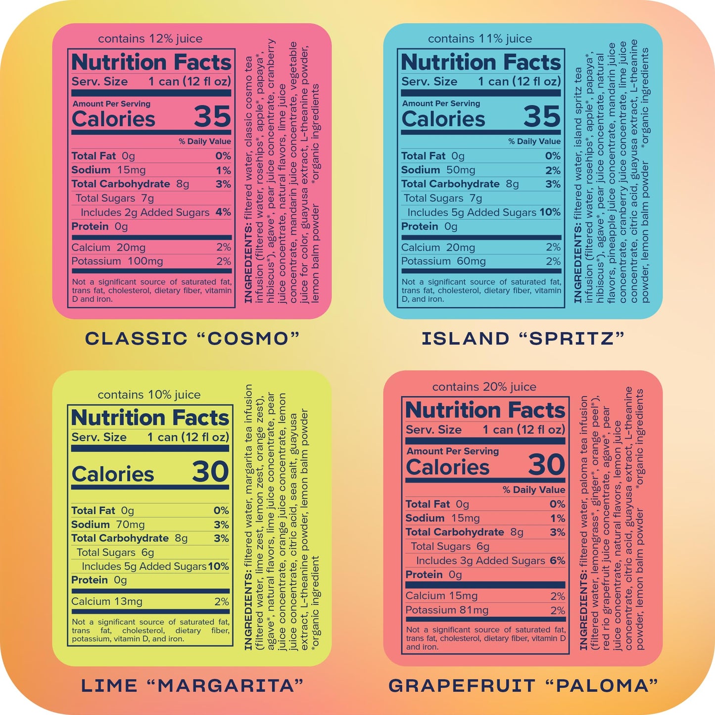 Recess Zero Proof Craft Mocktails – Alcohol-Free, Adaptogen-Infused 12oz 12-Pack Happy Hour Sampler