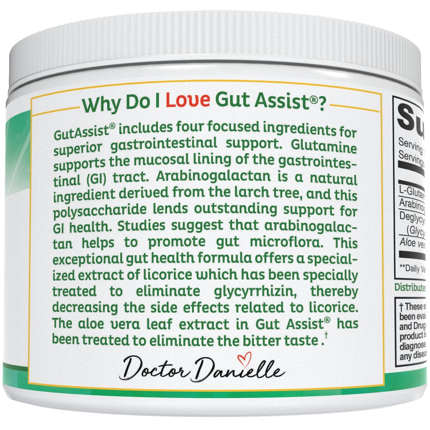 Doctor Danielle Gut Assist – Doctor Formulated Gut Lining & Digestive Support Powder