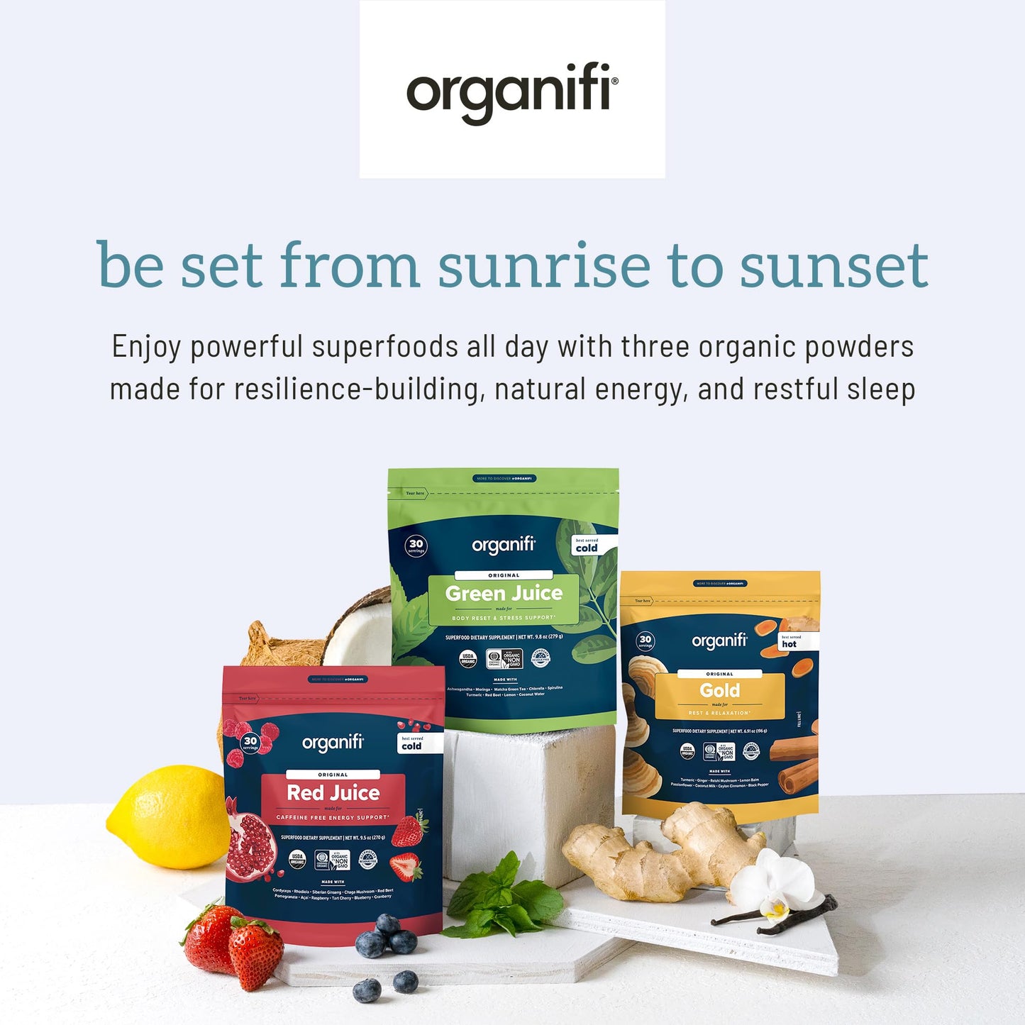 Organifi Sunrise to Sunset Power Box – Vegan Superfood Kit