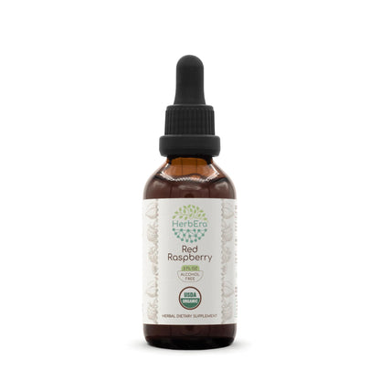 Red Raspberry B60 USDA Organic Tincture – Alcohol-Free, High-Potency Herbal Drops | Rubus idaeus Dried Leaf 2 oz