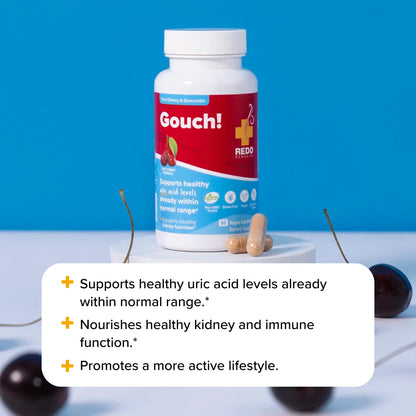 Redd Remedies Gouch! — Joint & Uric Acid Support with Tart Cherry & Quercetin | 120 Vegan Capsules