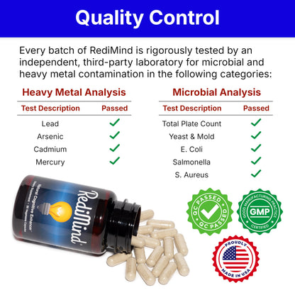 RediMind - Natural Cognitive Enhancement Capsule | Non-GMO, Vegan, Gluten-Free