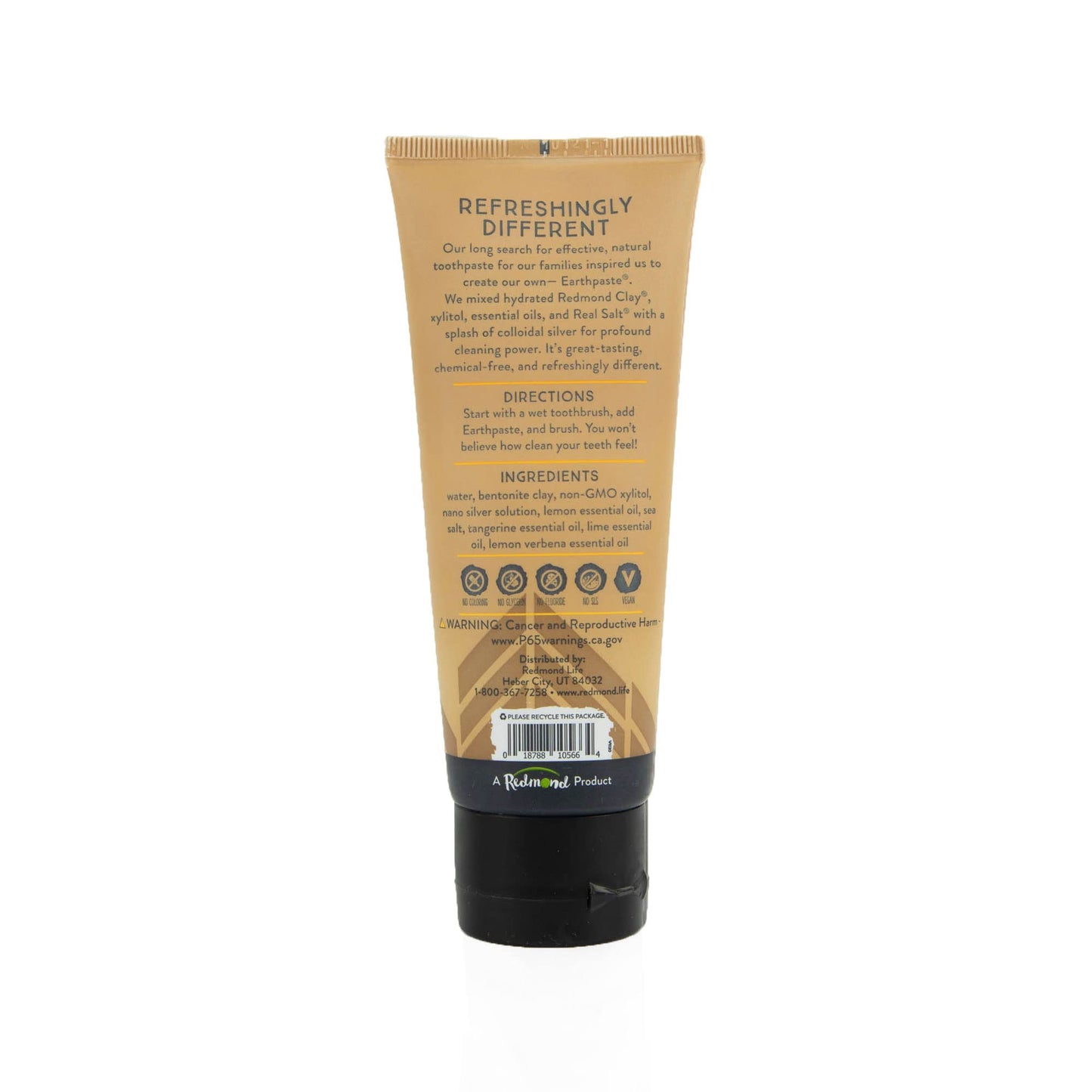 Redmond Earthpaste with Silver - Natural Non-Fluoride Toothpaste, 4 oz Lemon Twist
