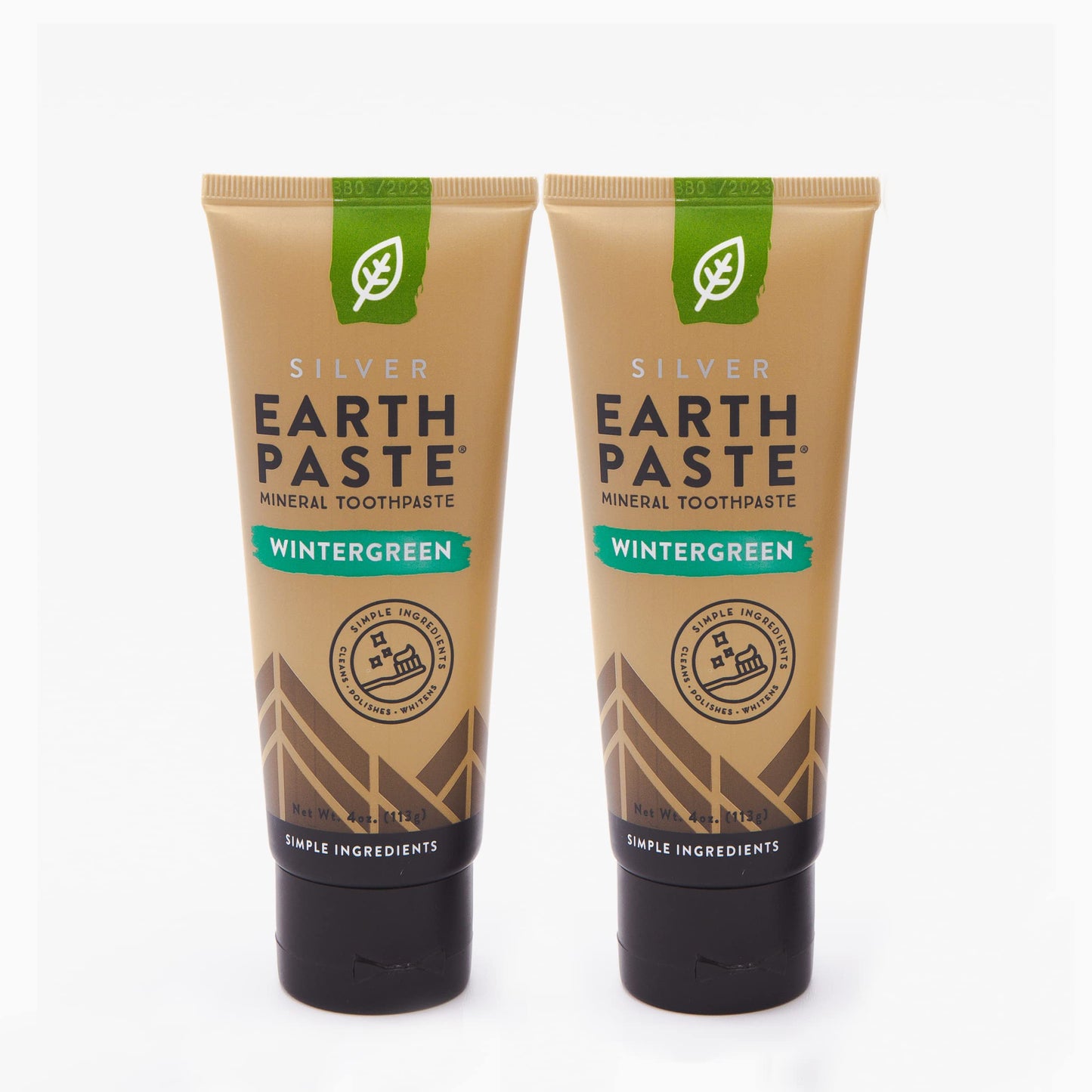 REDMOND Earthpaste Wintergreen – All Natural, Fluoride-Free Vegan Toothpaste (2 × 4 oz)