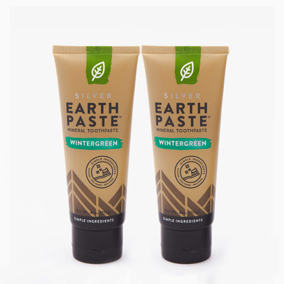 REDMOND Earthpaste Wintergreen – All Natural, Fluoride-Free Vegan Toothpaste (2 × 4 oz)