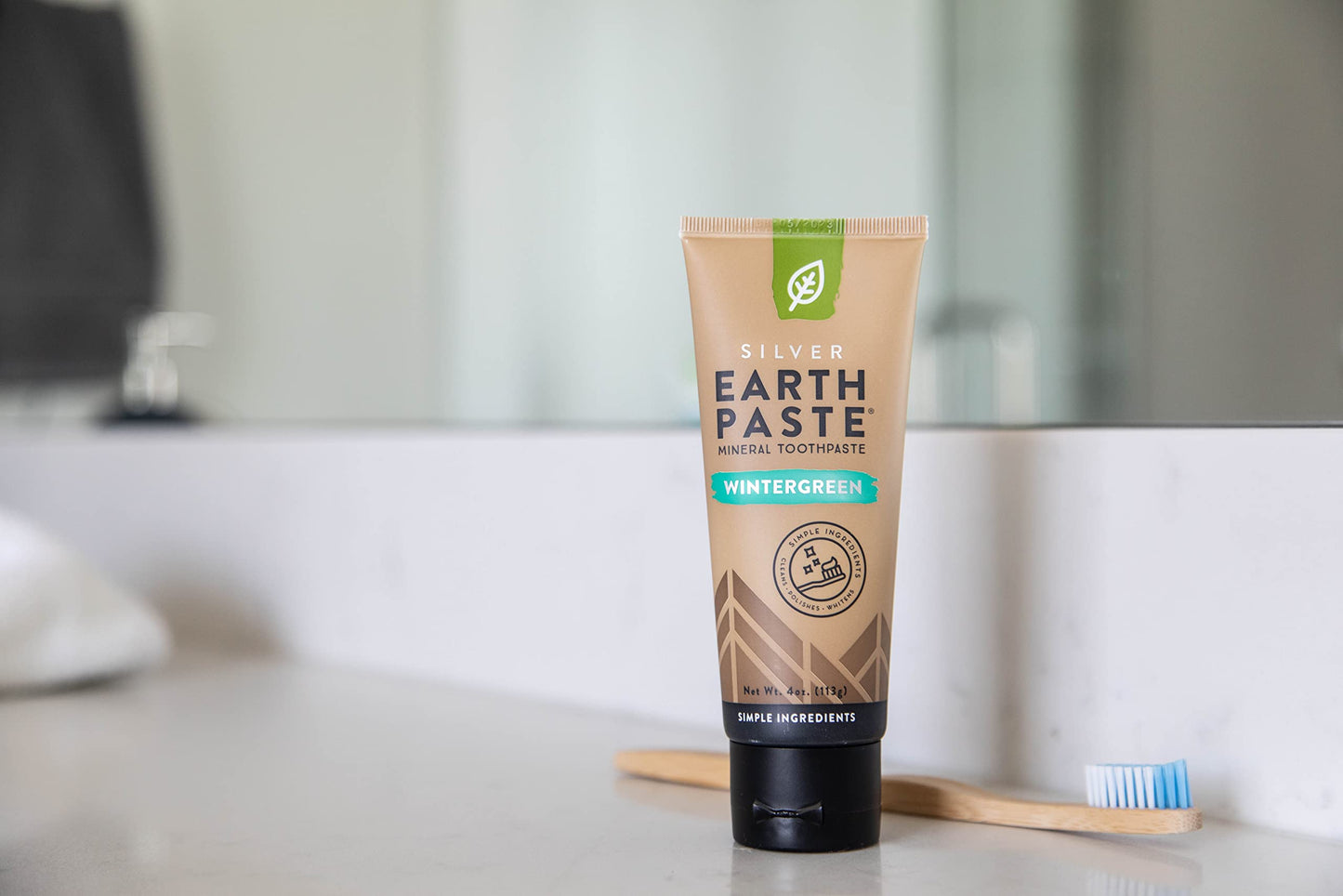REDMOND Earthpaste Wintergreen – All Natural, Fluoride-Free Vegan Toothpaste (2 × 4 oz)