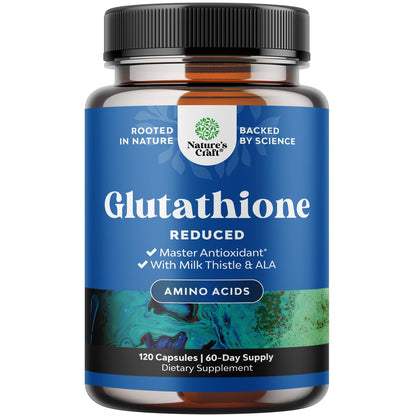 Reduced Glutathione 1000mg with Milk Thistle - 120 Capsules | Skin, Liver & Immune Support
