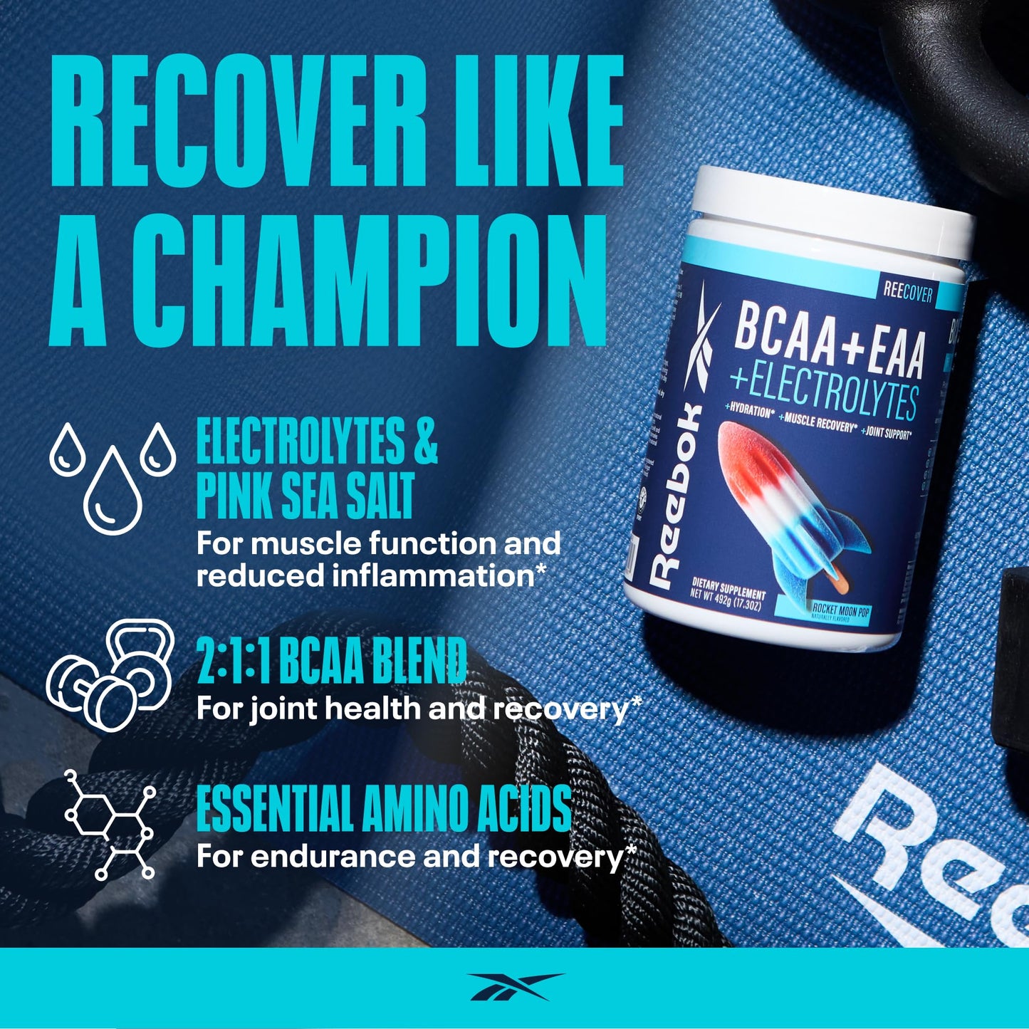 Reebok REECover Amino Acids + Electrolytes | 30 Servings | Rocket Moon Pop