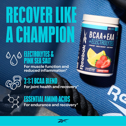 Reebok REECover Amino Acids + Electrolytes | 30 Servings, Strawberry Lemonade
