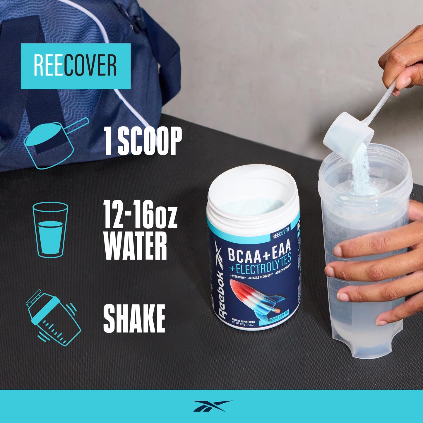 Reebok REECover Amino Acids + Electrolytes | 30 Servings | Rocket Moon Pop