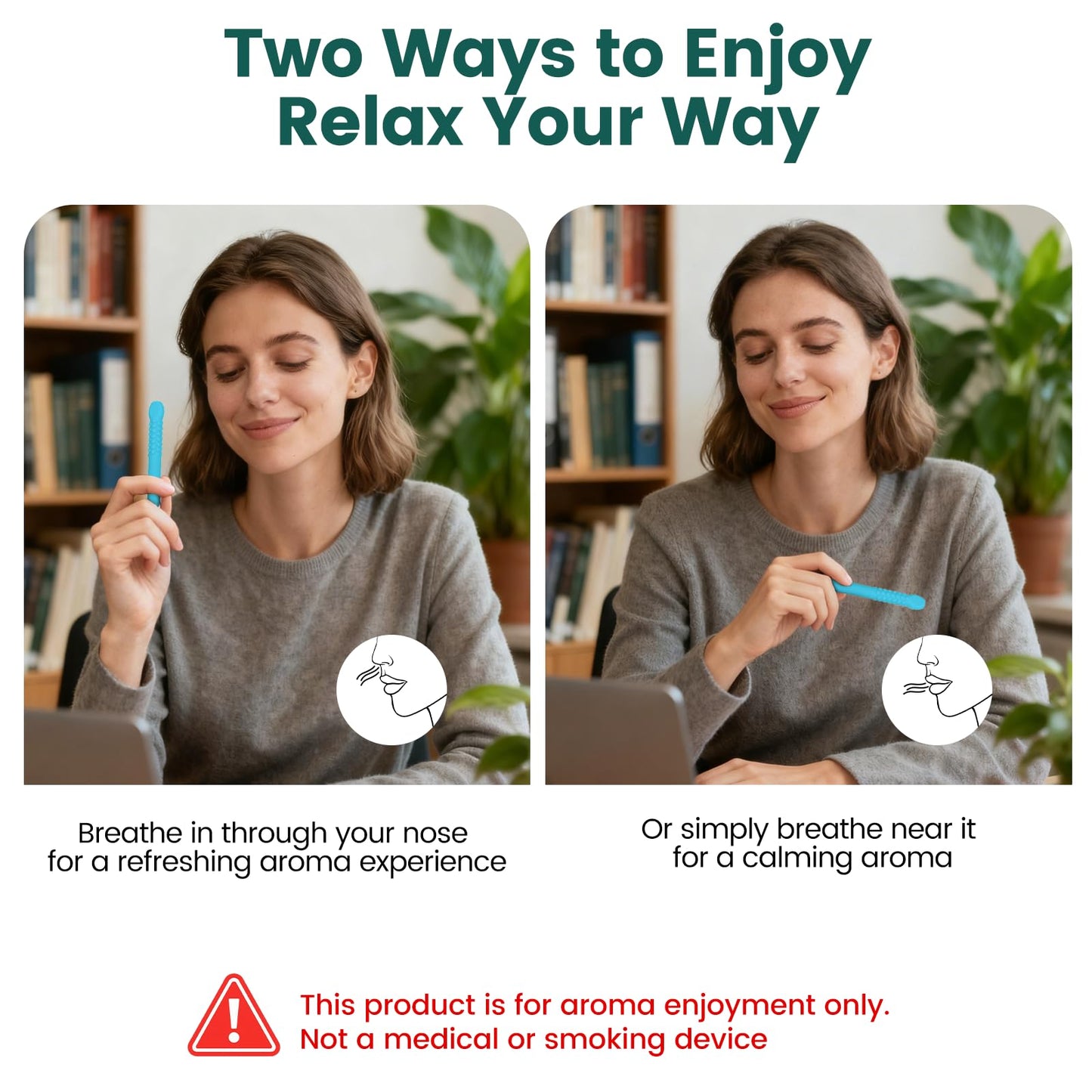 3 Pack Chewable Silicone Aroma Sticks with Essential Oils – Stress Relief & Fresh Breath (Multicolor)