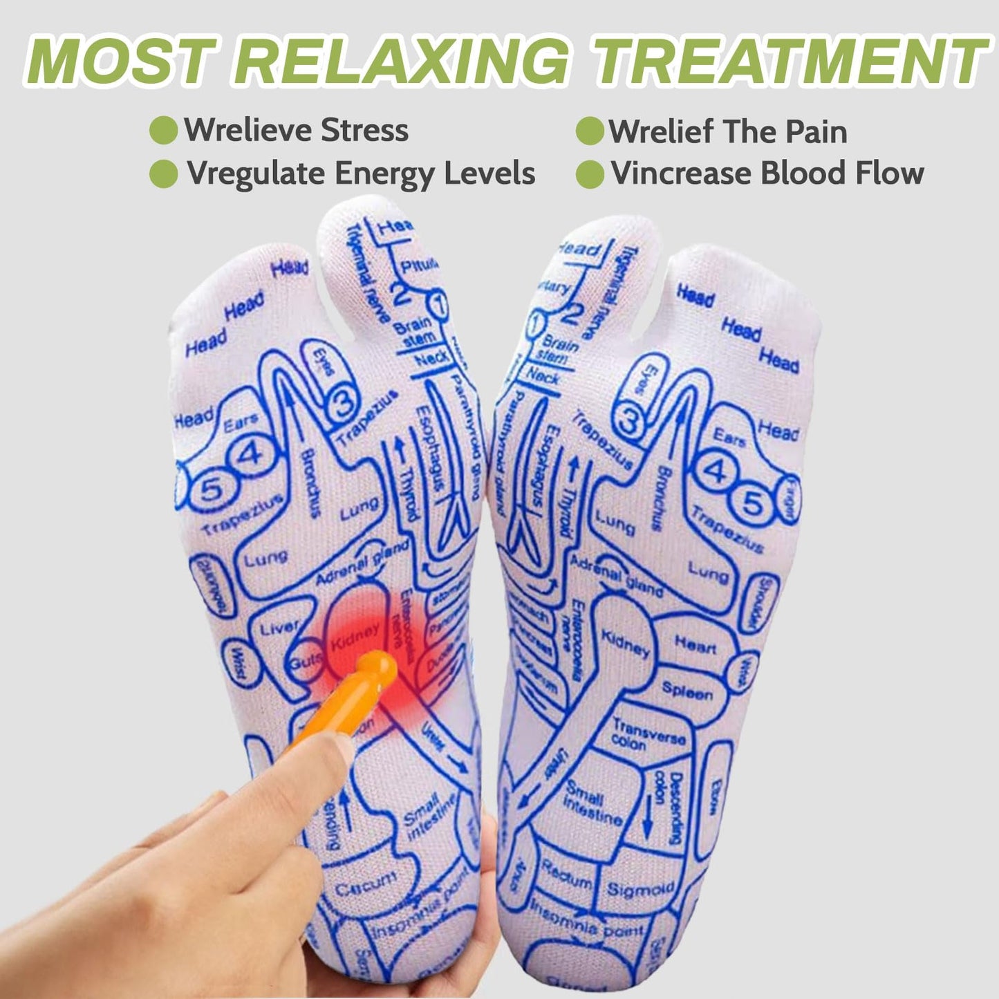 Reflexology Socks – Acupressure & Massage Tools (Large) for Fatigue Relief & Circulation