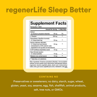 Natural Factors REGENERLIFE Sleep Better, 60 Tablets | Sleep Support