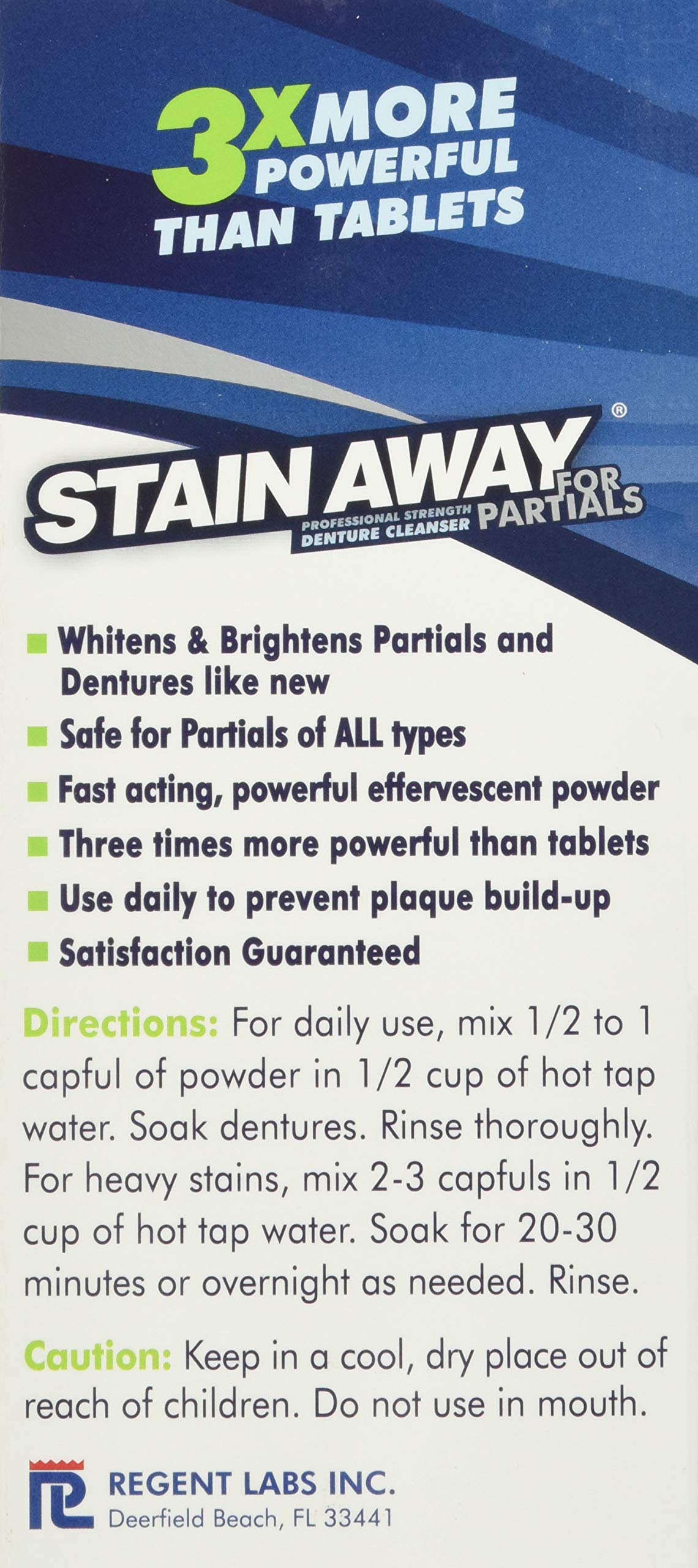 Regent Labs Stain Away Professional Strength Denture Cleanser for Partials, 8.4 Ounce