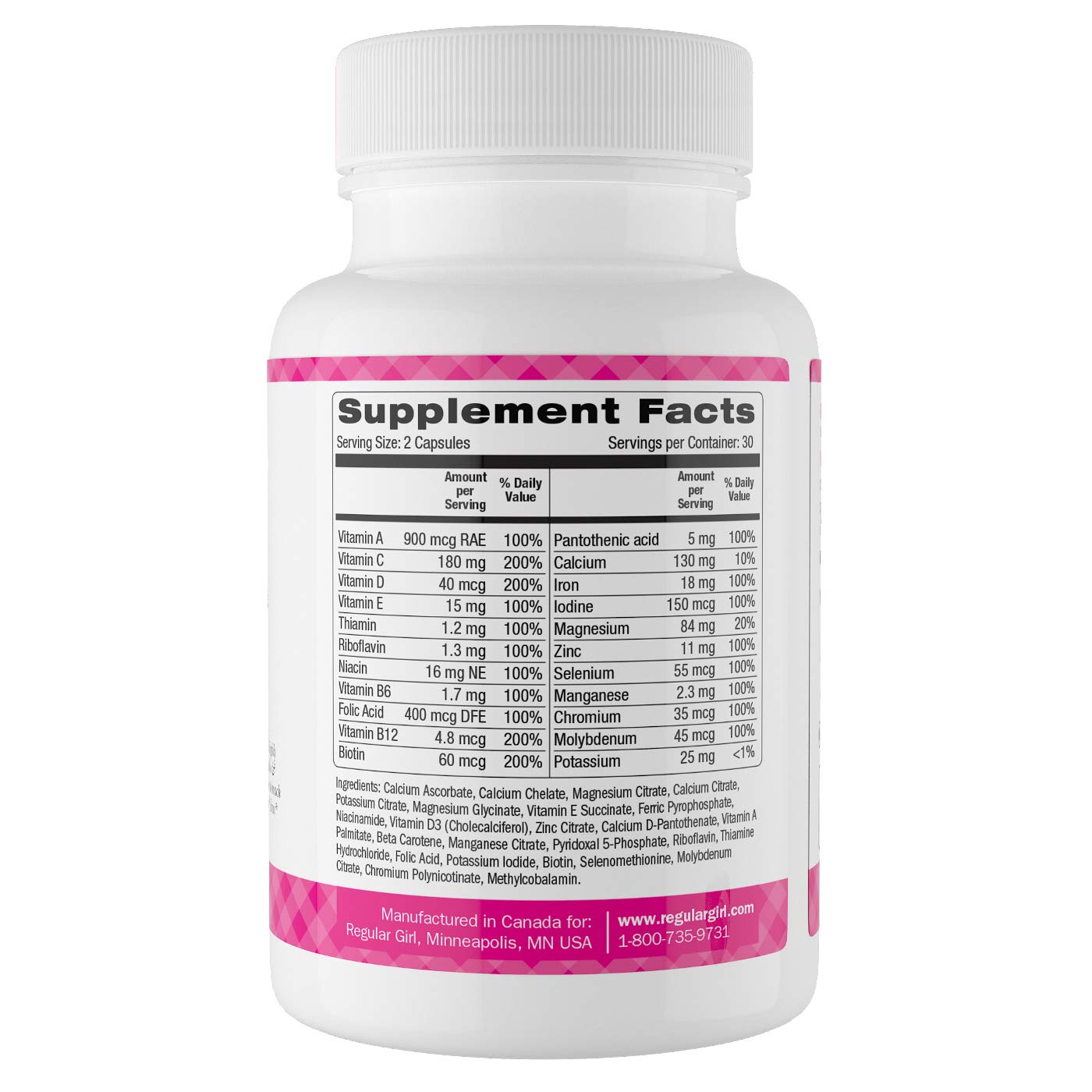 Regular Girl Women's Multivitamin | 60 Capsules | 21 Essential Vitamins