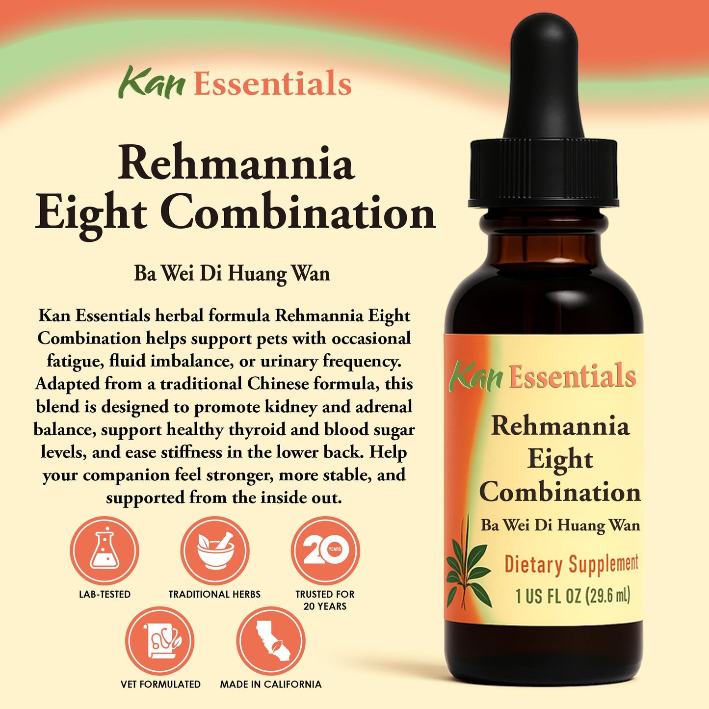 Kan Herbs Rehmannia Eight – Chinese Herbal Blend for Dogs & Cats | Kidney Health & Vitality