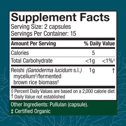Host Defense Reishi Capsules - Immune Support, Heart Health & Energy | 30 Capsules (15 Servings)