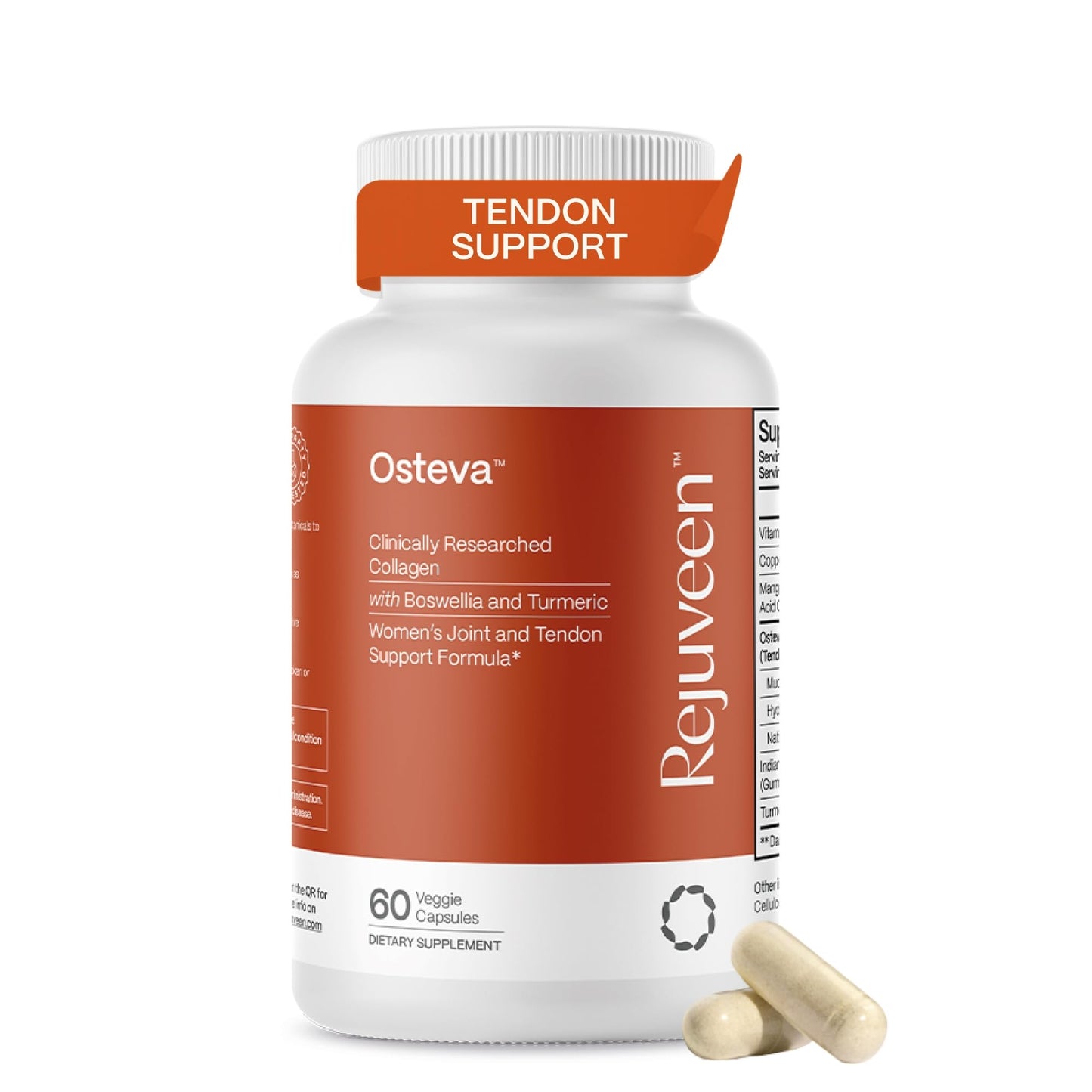 Rejuveen Osteva Joint Support – High Potency Collagen, Turmeric & Boswellia | 60 Count | Non-GMO