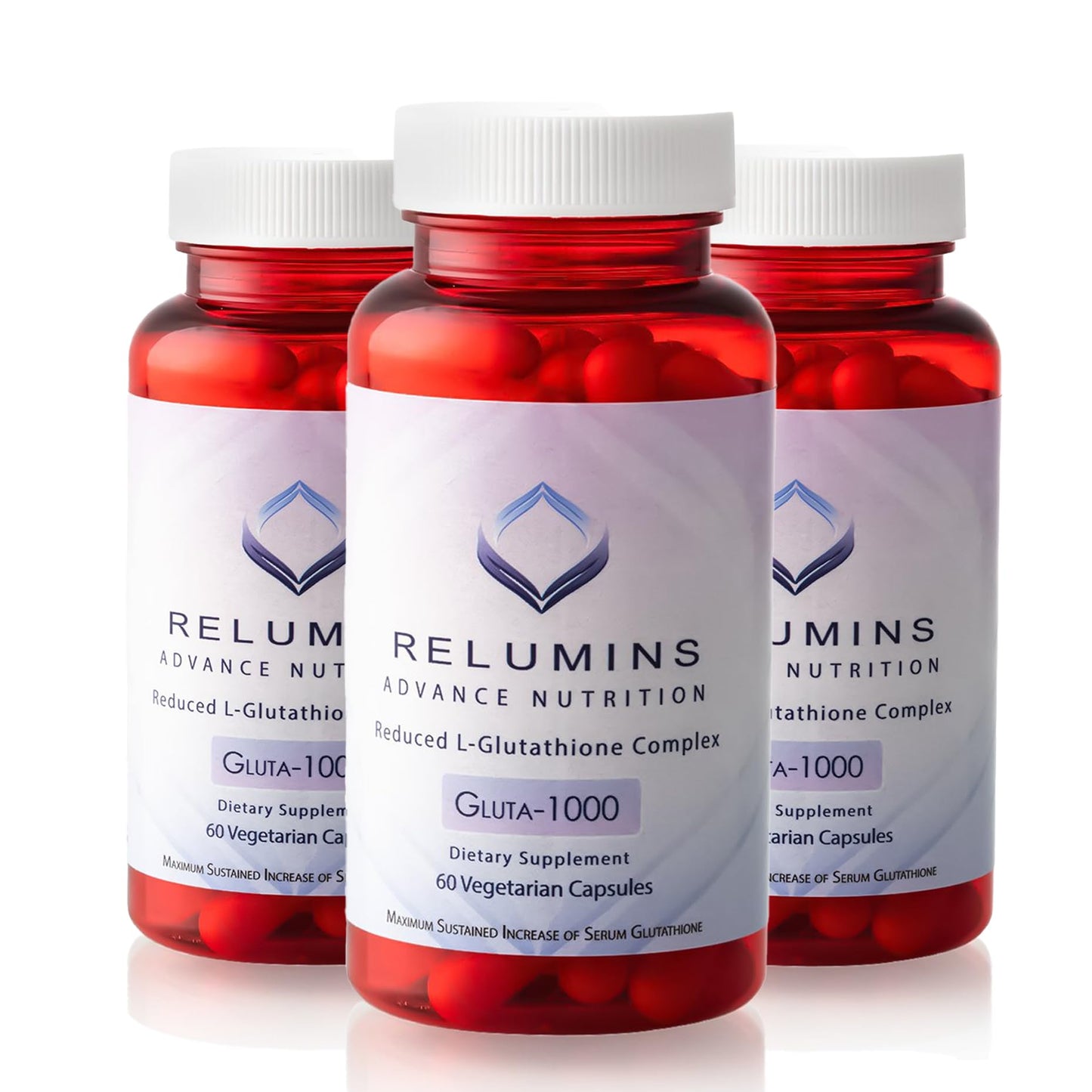 Relumins L-Glutathione 1000mg Complex with Alpha Lipoic Acid – 60 Caps x 3 Bottles
