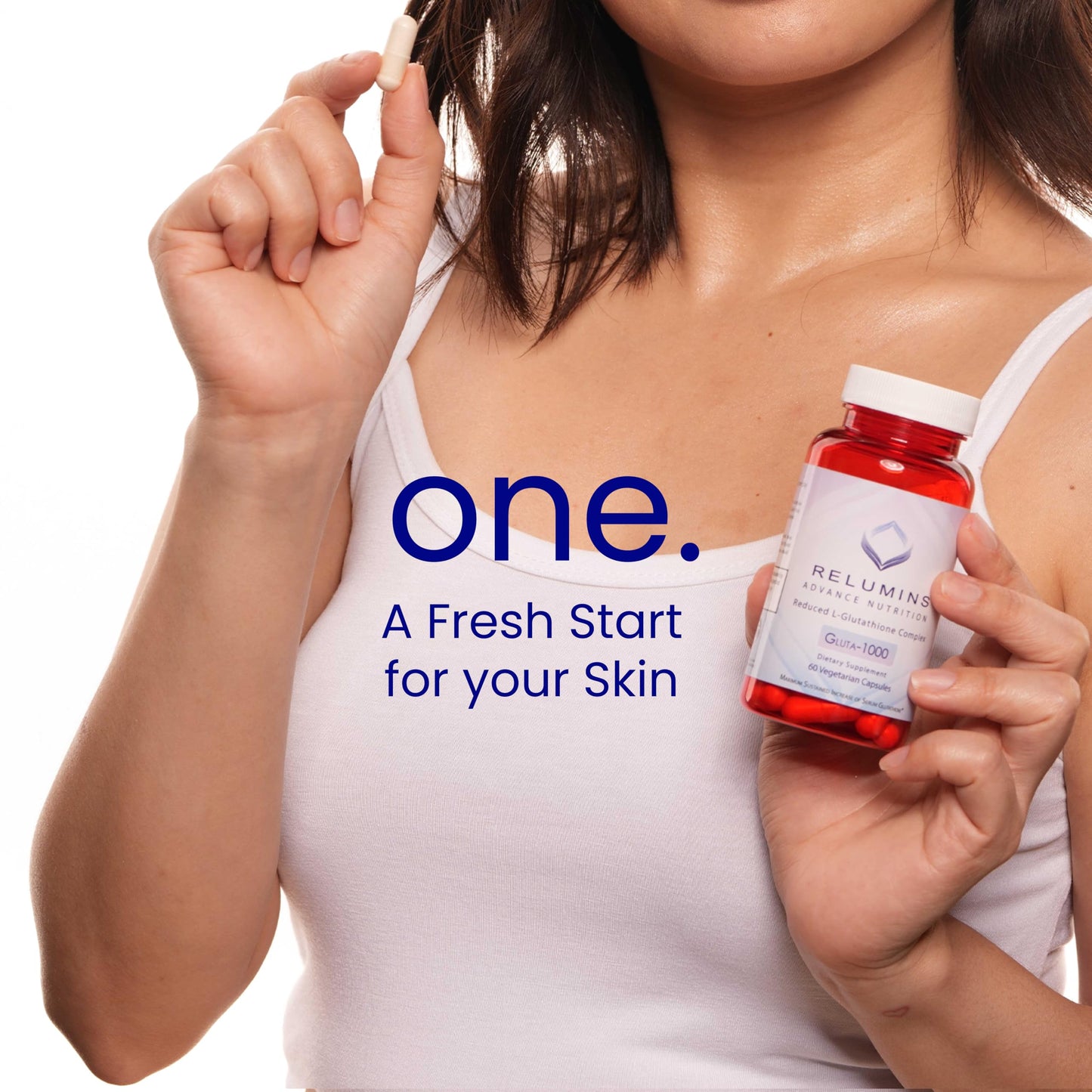 Relumins Advance Nutrition Gluta 1000 – Reduced L-Glutathione with Alpha Lipoic Acid & Rose Hips | 75-Day Supply | Made in USA