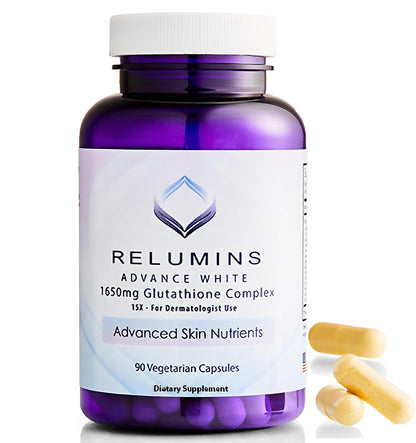 Relumins L-Glutathione Complex 1650mg – Halal & cGMP | 90 Capsules | Made in USA