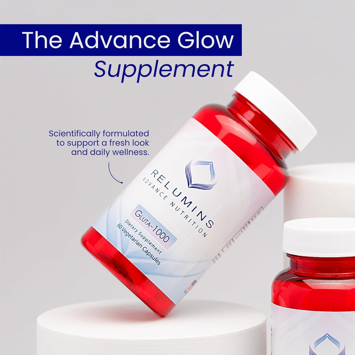 Relumins Advance Nutrition Gluta 1000 – Reduced L-Glutathione with Alpha Lipoic Acid & Rose Hips | 75-Day Supply | Made in USA