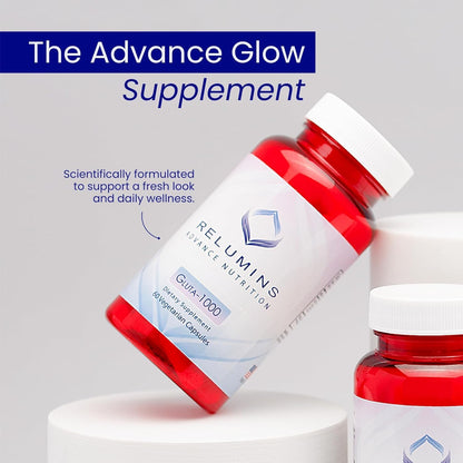 Relumins Advance Nutrition Gluta 1000 – Reduced L-Glutathione with Alpha Lipoic Acid & Rose Hips | 75-Day Supply | Made in USA