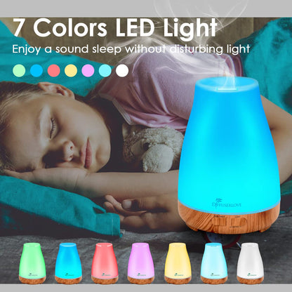 300ML Diffuser with Remote Control – Aromatherapy Diffuser with 7 Color LED Lights for Bedroom, Office, Yoga