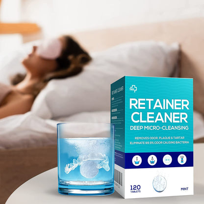 Y-Kelin Retainer & Denture Cleaner – 120 Tablets Mint for 4 Months | Removes Stains, Plaque & Odors