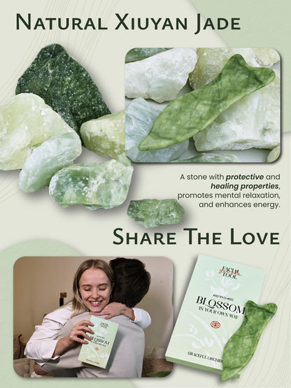 Rena Chris Natural Xiuyan Jade Gua Sha – Facial Massage & Acupressure Tool (Green)