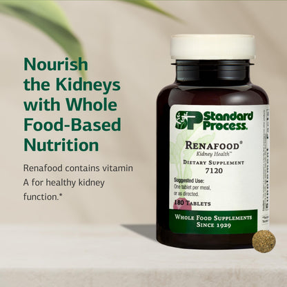 Standard Process Renafood - Kidney Support with Vitamin A, Non-Soy, 180 Tablets