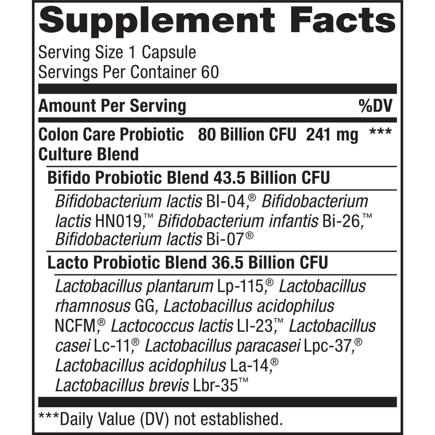 Renew Life Colon Care Probiotic - 80B CFU, 60 Veggie Capsules | Gluten Free, Dairy Free, Soy Free