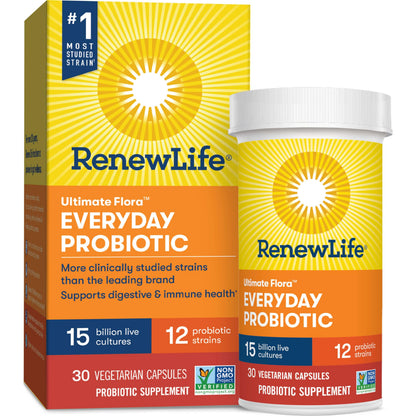 Renew Life Everyday Probiotic 15B CFU – 30 Count | L. rhamnosus GG